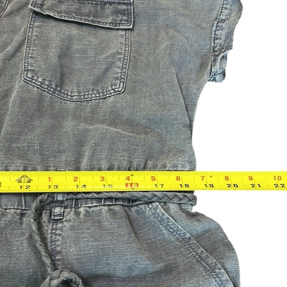 Nicole Miller linen lyocell romper ,XL, braided belt tie, button front,comfy - Picture 7 of 14